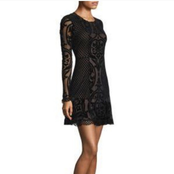 NWT BCBG MAXAZRIA Guinevere Velvet Burnout Dress - Picture 4 of 5